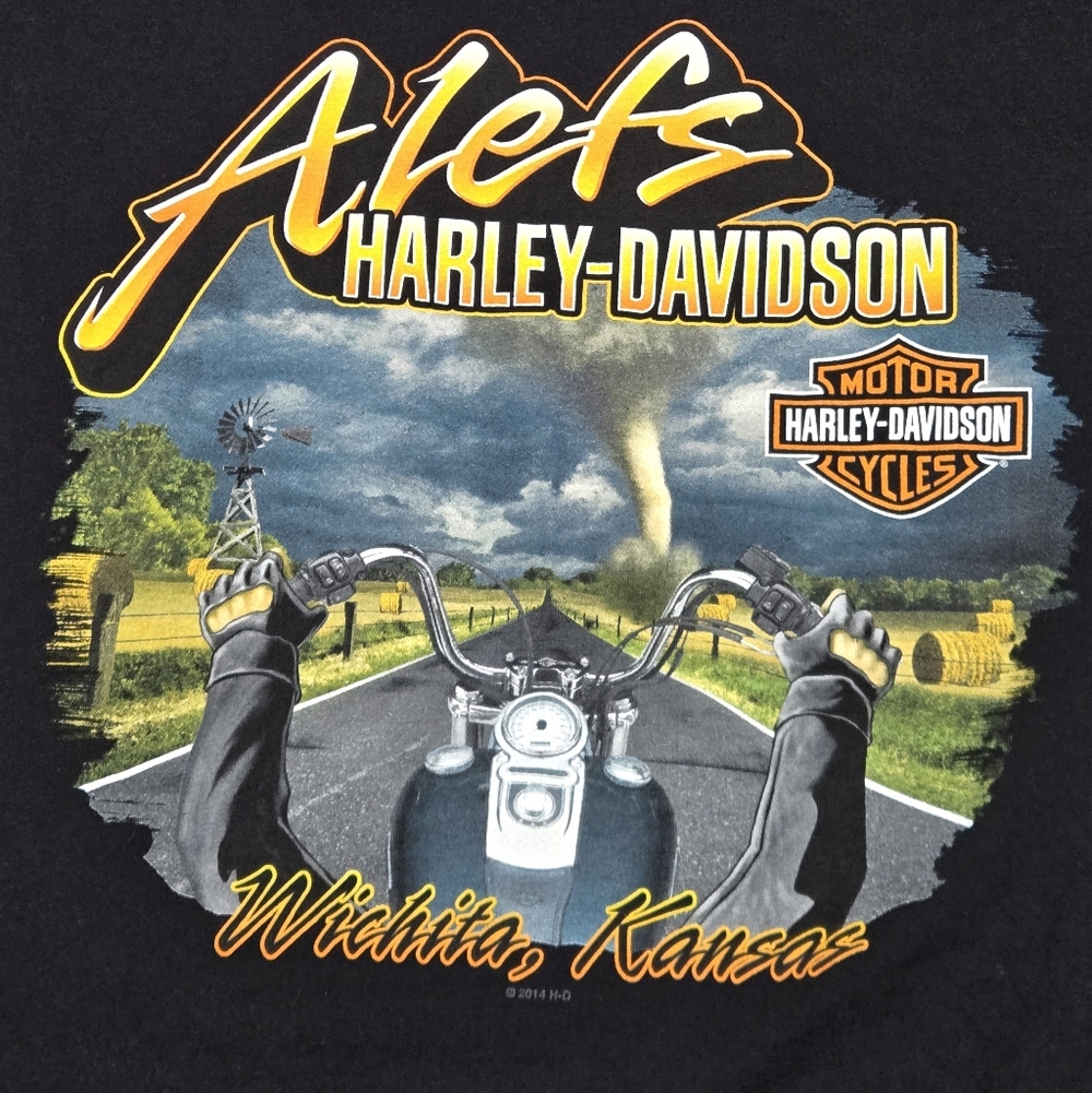 Harley-Davidson 2017 Alef's Wichita Tornado Graphic PinUp Girl Pocket 2XL